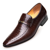 Chaussures habillées mocassins en cuir véritable pour hommes - Style Aligator