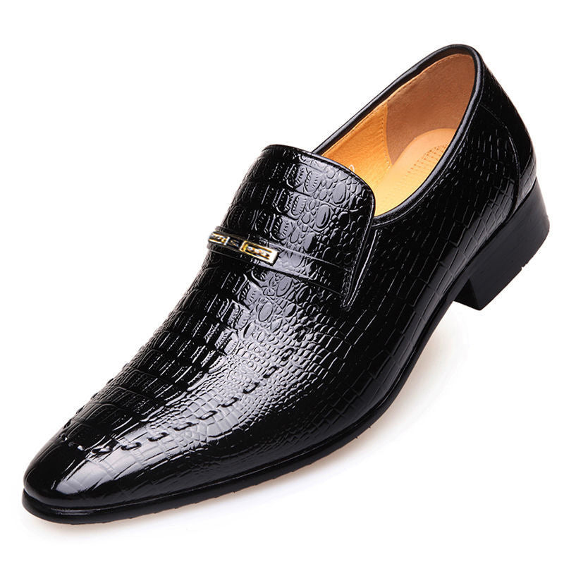 Chaussures habillées mocassins en cuir véritable pour hommes - Style Aligator