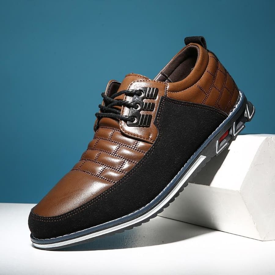 Chaussures Oxford décontractées en cuir véritable avec semelle de tracteur - Hermes